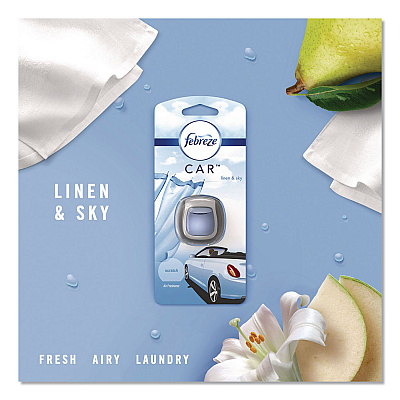 Febreze CAR Air Freshener, Linen and Sky, 2 mL, 2/Pack (811131)