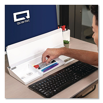 Quartet Flip-Top Glass Dry Erase Desktop Pad, 18 x 6, White Surface (Q090F04R)