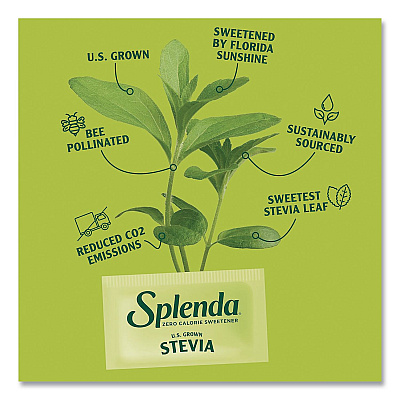 Splenda Stevia Sweetener Pack, 0.04 oz, 1,000/Carton (HFP00615)