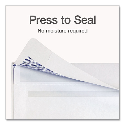 Quality Park Reveal-N-Seal Envelope, Security Tint, #10, Commercial Flap, Self-Adhesive Closure, 4.13 x 9.5, White, 500/Box (1014438)