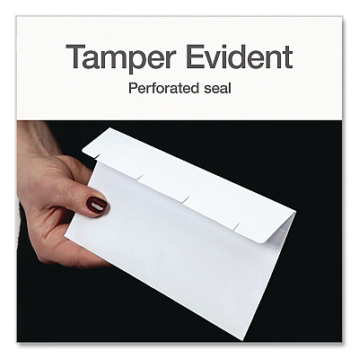 Quality Park Reveal-N-Seal Envelope, Security Tint, #10, Commercial Flap, Self-Adhesive Closure, 4.13 x 9.5, White, 500/Box (1014438)