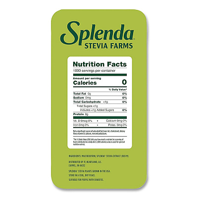 Splenda Stevia Sweetener Pack, 0.04 oz, 1,000/Carton (HFP00615)