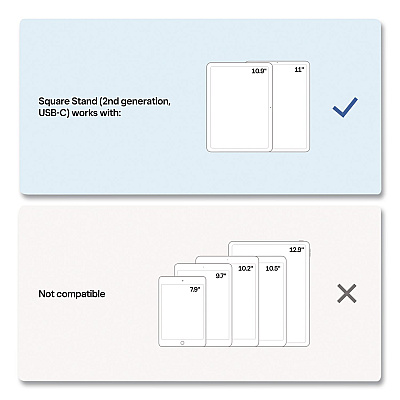 Square 2nd Generation POS Stand, 7.75 x 12.6 x 9.5, White (ASKU0837)