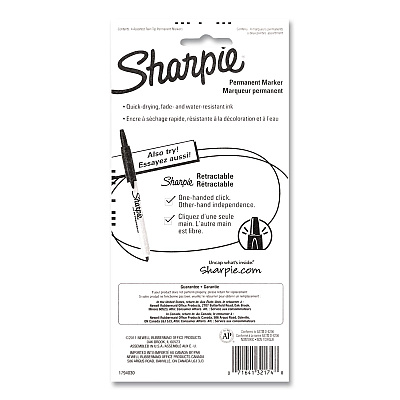Sharpie Twin-Tip Permanent Marker, Extra-Fine/Fine Tip, Assorted Colors, 4/Pack (32174)