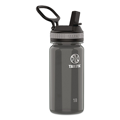 TAKEYA Tritan Plastic Water Bottle, 18 oz, 1 Royal Bottle, 1 Black Bottle, 2/Pack (51464)