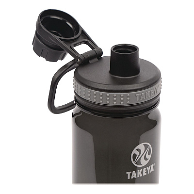 TAKEYA Tritan Plastic Water Bottle, 18 oz, 1 Royal Bottle, 1 Black Bottle, 2/Pack (51464)