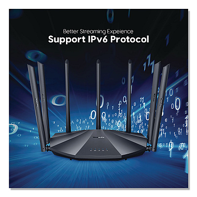 Tenda AC23 AC2100 Dual-Band Gigabit Wireless Router, 4 Ports, Dual-Band 2.4 GHz/5 GHz