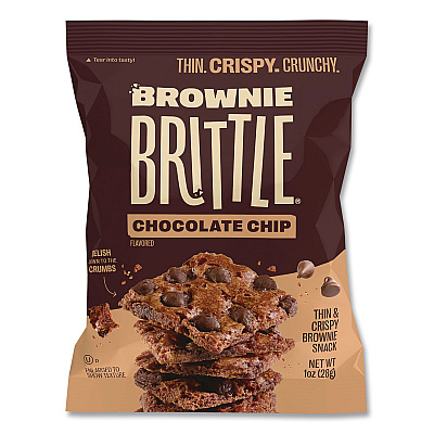 Sheila Gs Brownie Brittle Crunchy Brownie Snack Variety Pack, Chocolate Chip and Salted Caramel, 2 oz Bag, 20/Carton (KAR01416)