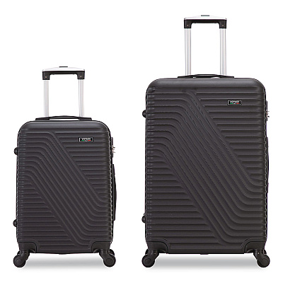 TUCCI VOYAGE Vertice ABS 2-Piece Luggage Set, Black (V000102PCBLK)