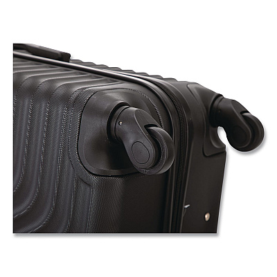 TUCCI VOYAGE Vertice ABS 2-Piece Luggage Set, Black (V000102PCBLK)