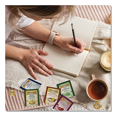 TWININGS Caffeine-Free Herbal Tea Bags Variety Pack, Individually Wrapped, Four Flavors, 0.06 oz Tea Bag, 20/Box (TNA51788)