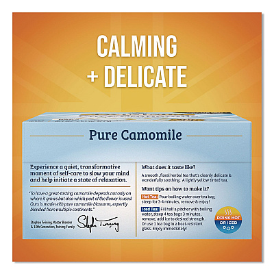 TWININGS Tea Bags, Pure Camomile, 0.05 oz Tea Bag, 50/Box (TNA53651)