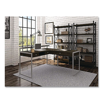 Whalen Asherton L-Shaped Corner Desk, 60" x 60" x 35.88" (Left) and 30" (Right), Fawn Aged Oak/Titanium (SPUSASHD)