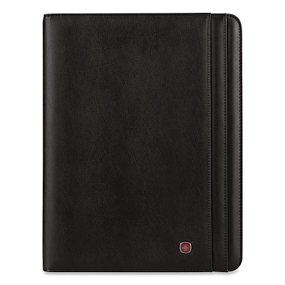 Wenger Merit Vinyl Padfolio, 8.5 x 11 Pad, 10.2 x 13, Open Style Closure, Black (601388)