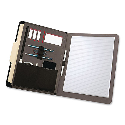Wenger Merit Vinyl Padfolio, 8.5 x 11 Pad, 10.2 x 13, Open Style Closure, Black (601388)