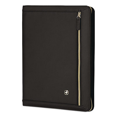 Wenger Amelie Polyester Padfolio with Zipper Closure, 8.5 x 11 Pad, 10.2 x 13, Zipper Closure, Black (601676)