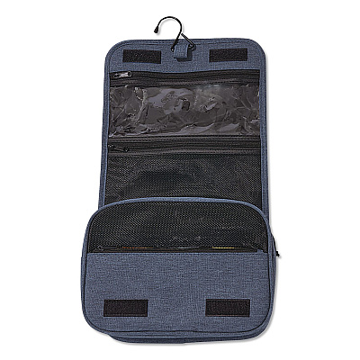 Brookstone Fabric Toiletry Bag, 8.66 x 3.35 x 8.46, Blue (BNKM0001)