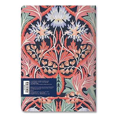 Chronicle Books Liberty London Embroidered Cover Journal, Floral Artwork, Medium/College Rule, Green/Pink/White Cover, (50) 10 x 7 Sheets (978073536557)