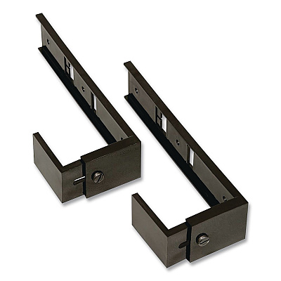 deflecto Partition Brackets for Wall Files and File Pockets, Compatible with 1.5" to 2.5" Thick Walls, Black, Pair (806177)