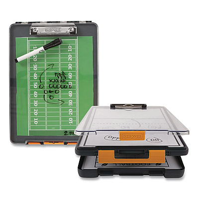 Dexas ClearView Clipcase Storage Clipboard, 0.35" Clip Capacity, Holds 8.87 x 12.25 Sheets, Gray/Orange (5717804)