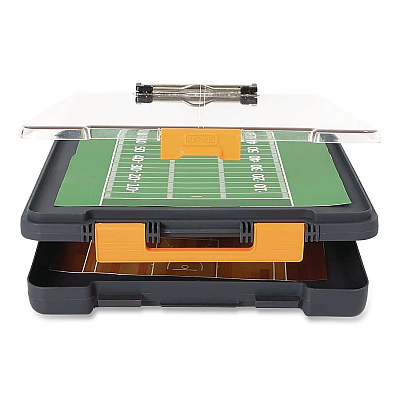 Dexas ClearView Clipcase Storage Clipboard, 0.35" Clip Capacity, Holds 8.87 x 12.25 Sheets, Gray/Orange (5717804)