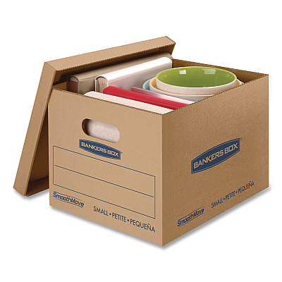 Bankers Box SmoothMove Basic Moving Boxes, Regular Slotted Container (RSC), Small, 12 x 15 x 10, Kraft, 5/Bundle (7714212)