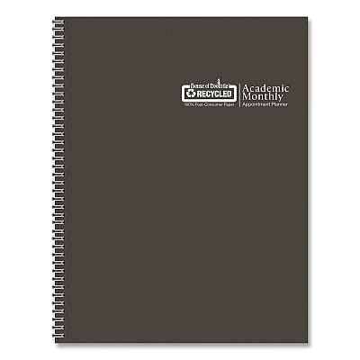 House of Doolittle Recycled Academic Monthly Appointment Planner, 11 x 8.5, Charcoal Gray Cover, 14-Month: July 2025 to Aug 2026 (22650326)