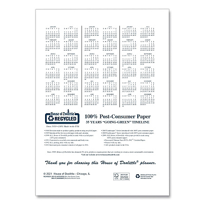 House of Doolittle Recycled Academic Monthly Appointment Planner, 11 x 8.5, Charcoal Gray Cover, 14-Month: July 2025 to Aug 2026 (22650326)