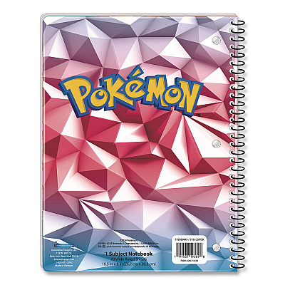 Innovative Designs Licensed Spiral Notebook, Pokemon, 1-Subject, Wide/Legal Rule, Multicolor Cover, (70) 10.5 x 8 Sheets (716135POKSA)