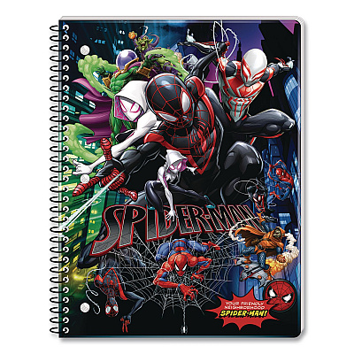 Innovative Designs Licensed Spiral Notebook, Marvel Spider-Man, 1-Subject, Wide/Legal Rule, Multicolor Cover, (70) 10.5 x 8 Sheets (716171SPCSA)