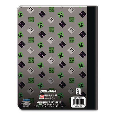 Innovative Designs Licensed Composition Book, Minecraft, Wide/Legal Rule, Multicolor Cover, (100) 9.75 x 7.5 Sheets (717251MCRSA)