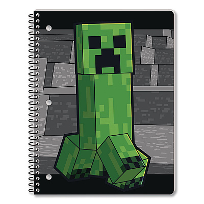 Innovative Designs Licensed Spiral Notebook, Minecraft, 1-Subject, Wide/Legal Rule, Multicolor Cover, (70) 10.5 x 8 Sheets (717326MCRSA)