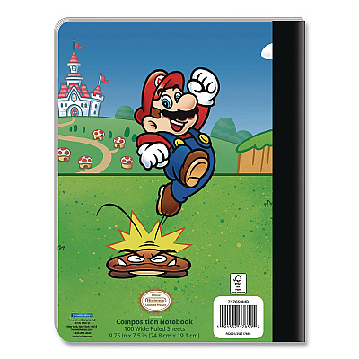 Innovative Designs Licensed Composition Book, Super Mario, Wide/Legal Rule, Multicolor Cover, (100) 9.75 x 7.5 Sheets (717850MBSA)
