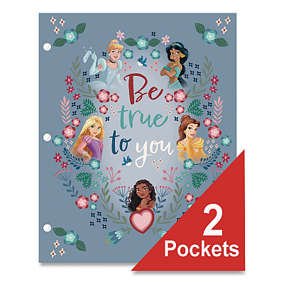 Innovative Designs Licensed Two-Pocket Folder, Disney Princesses, Side: 3-Hole Punched, Accommodates (50) 11 x 8.5 Sheets, Multicolor (718358PRSA)