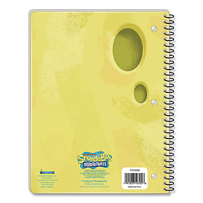 Innovative Designs Licensed Spiral Notebook, Spongebob, 1-Subject, Wide/Legal Rule, Multicolor Cover, (70) 10.5 x 8 Sheets (719132SBSA)