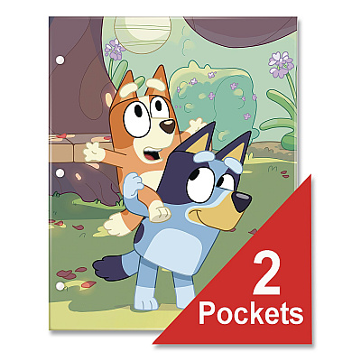 Innovative Designs Licensed Two-Pocket Folder, Bluey and Bingo, Side: 3-Hole Punched, Accommodates (50) 11 x 8.5 Sheets, Multicolor (719160BLUSA)