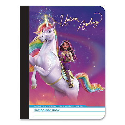 Inkology Composition Book, Randomly Assorted Unicorn Academy Cover Designs, Medium/College Rule, (100) 9.75 x 7.5 Sheets (4792212PDQ)