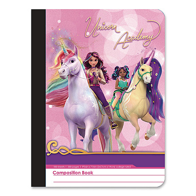 Inkology Composition Book, Randomly Assorted Unicorn Academy Cover Designs, Medium/College Rule, (100) 9.75 x 7.5 Sheets (4792212PDQ)