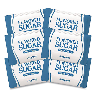Javamelts Flavored Sugar, French Vanilla, 0.08 oz Packet, 1,000/Carton (JMT65538)