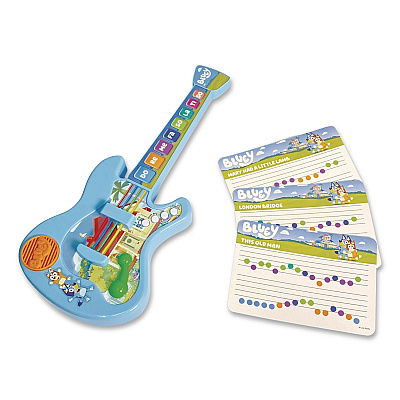 Bluey Music Time Band Electronic Guitar, Ages 3 and Up, Blue/Orange/Green (18002)