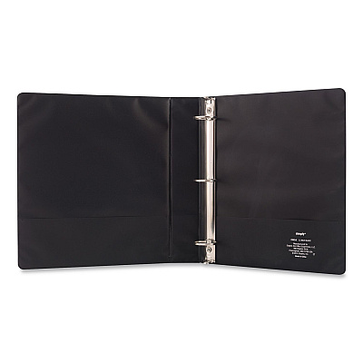 Simply Round Ring Non-View Binder, 3 Rings, 1.5" Capacity, 11 x 8.5, Black (26593)