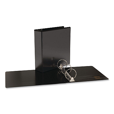 Simply Round Ring View Binder, 3 Rings, 3" Capacity, 11 x 8.5, Black, 6/Carton (2372121690)