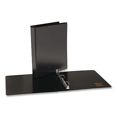 Simply Round Ring View Binder, 3 Rings, 0.5" Capacity, Black, 12/Carton (2373821683)