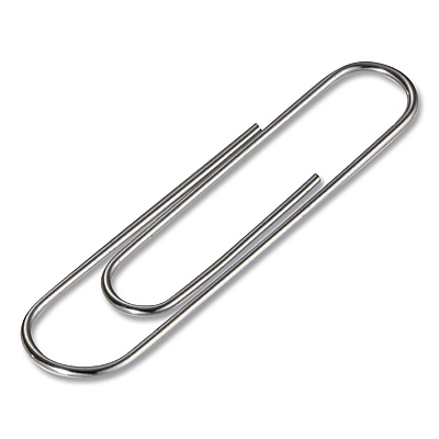 Officemate Giant Paper Clips, Jumbo, Smooth, Silver, 100/Box (633858)