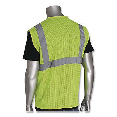 PIP ANSI Class 2 Hook and Loop Safety Vest, Medium, Lime (302MVGLYM)