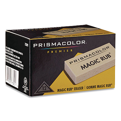 Prismacolor MAGUC RUB Eraser, For Pencil/Ink Marks, Rectangular Block, Medium, Off-White, 432/Carton (73201CT)