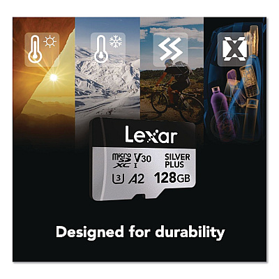 Lexar Professional SILVER Series SDXC Memory Card, 205MB/s Read Speeds and 150MB/s Write Speeds, UHS-I V30 U1 Class 10, 128 GB (LSDSIPL128GB)