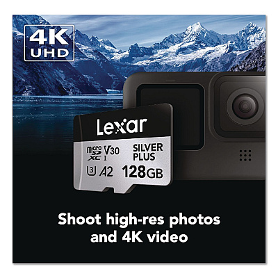Lexar Professional SILVER Series SDXC Memory Card, 205MB/s Read Speeds and 150MB/s Write Speeds, UHS-I V30 U1 Class 10, 128 GB (LSDSIPL128GB)