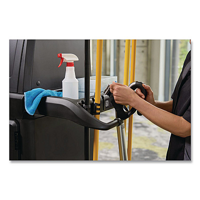 Vacuum Holder, For All Rubbermaid Commercial Full Size and Compact Housekeeping Carts, Plastic, Black, 6/Carton (2202571)