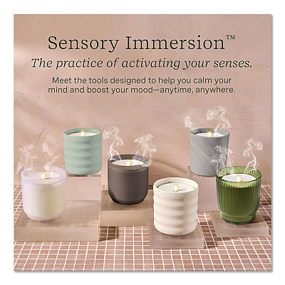 Lifelines Aromatherapy Essential Oil Flameless Candle Diffuser, Rosemary and Lemon Essential Oil, 5.5 x 5.5 x 5.5, Ivory (111617)